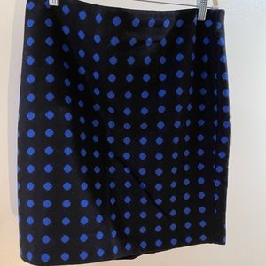 COPY - Talbots wool flannel skirt. Size 16 petite. Navy with bright blue polka …
